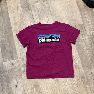 Patagonia Women’s Magenta Short Sleeve Tee with Logo